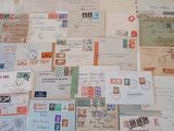 many different types of stamps on the table
