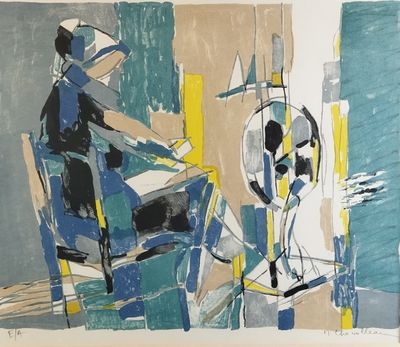 Jean CHEVOLLEAU (1924-1996) Femme au miroir Lithographie sur…