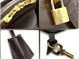 a collage of pictures of a purse with a key