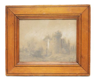 École du XIXe siècle. Vue sur château médiéval. - Photo 1