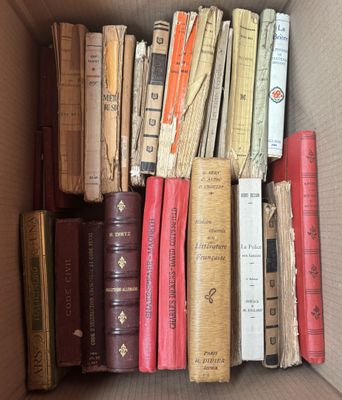 une boîte remplie de livres qui s'y trouvent