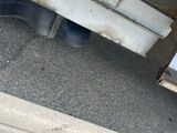 a close up of a flat tire on a truck