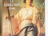 two books on a table with a painting of a woman holding a sword