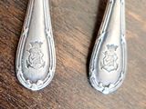 two spoons that are sitting on a table