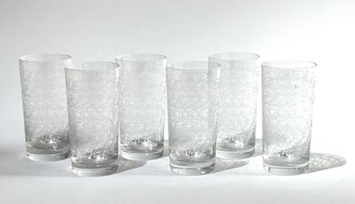 BACCARAT France. Suite de 6 verres à orangeade modèle Rohan à décor d' - Photo 1