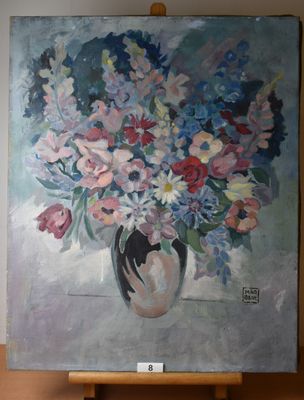 MAD BEAT (1903-2001) Bouquet de fleurs, huile sur toile sign…