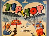 an old children ' s book with illustrations of people parachuding on parachutes