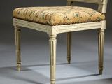 chair with upholstered back and upholstered seat with floral upholstered seat
