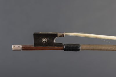 an image of a violin bow with a piece of wood sticking out of it