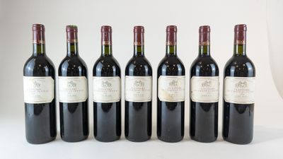six bouteilles de vin sont alignées sur une surface blanche