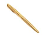 a close up of a pen on a white background