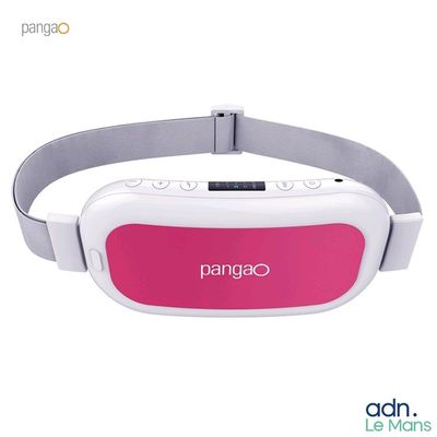 un casque de réalité virtuelle rose et blanc sur fond blanc