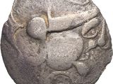 une image représentant une pièce d'argent sur laquelle figure un visage