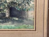 an image of a painting of a tree in a field