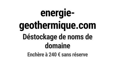 Nom de domaine energie-geothermique.