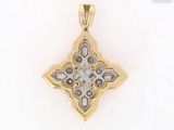 an image of a gold and diamond cross pendant