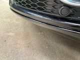 a close up of a car ' s grille with a cat on it