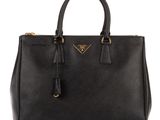 sac cabas Prada en cuir noir