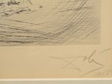 a black and white drawing of a man on a surfboard