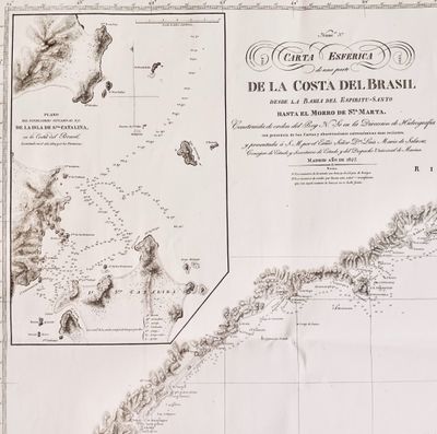 (Bresil) Carta Esferica de la COSTA DEL BRASIL, desde la Bah…