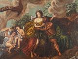 une image d'un tableau représentant une femme tenant un enfant dans ses bras