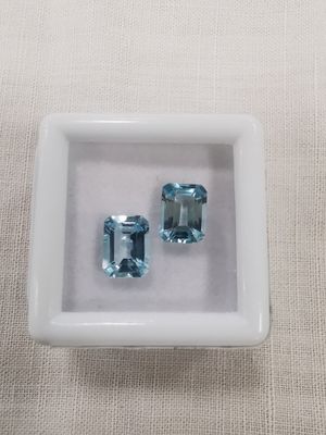 TOPAZE blue VVS Nbr 2 Brésil émeraude 8 X 6 3,63ct