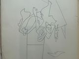 an image of a drawing of a person on a horse