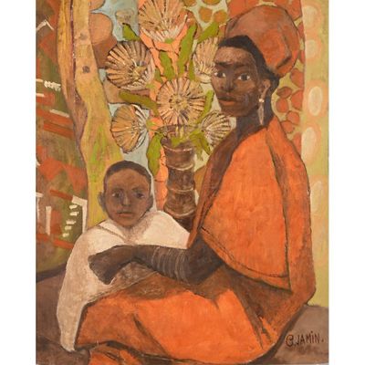 an image of a painting of a woman and a child