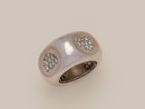 an 18k white gold and diamond ring