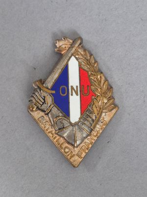 une image représentant un insigne sur lequel figure le mot « ONU »
