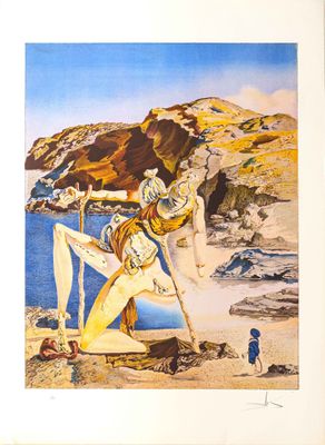 une photo d'un tableau représentant une femme sur la plage