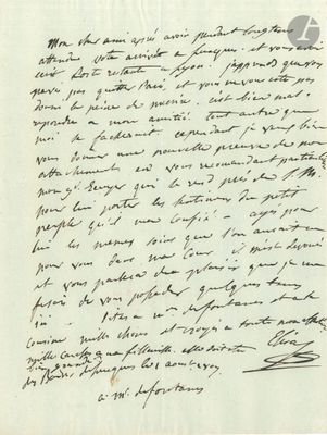 une lettre écrite à l'encre noire sur une feuille de papier