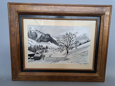 Robert POUPLET (1945-2019) Paysage de montagne, 1982