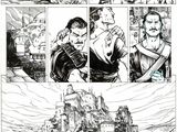 a black and white page of a comic strip with a picture of a man and a woman