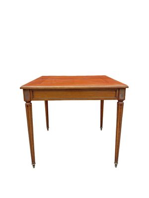 an image of a small wooden table on a white background