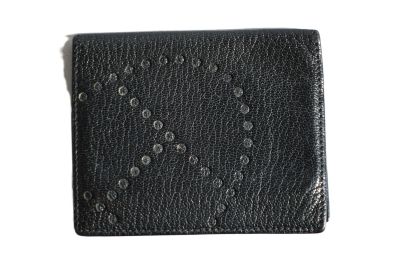 HERMES Porte carte en cuir noir