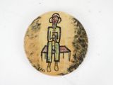 a painting of a woman sitting on a chair
