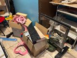a keyboard and a mouse in a box on the floor