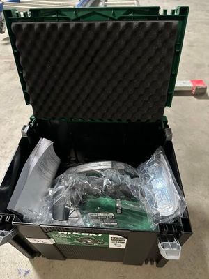 a black case with a bunch of items inside of it