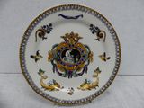 a plate with a picture of a man on it