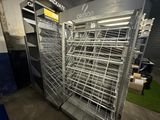 many racks of food that are in a store