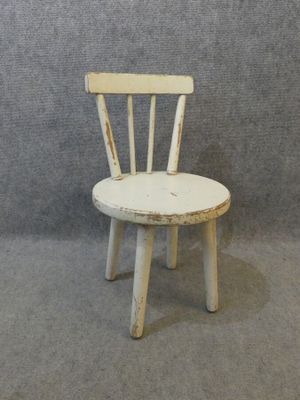 Chaise d'enfant en bois laqué blanc, 20e