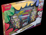 a box with a variety of toys in it on a black background
