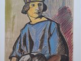 an image of a drawing of a woman with a cat in her lap