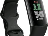 une montre connectée noire dotée d'un capteur de fréquence cardiaque intégré à l'écran