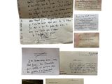 an old photo of a bunch of letters and pictures on a piece of paper