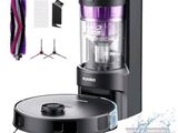 une photo d'un aspirateur noir et violet à côté d'autres objets