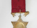 a close up of a medal with a star on it