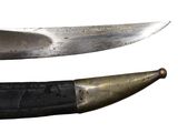 two different types of knives on a white background