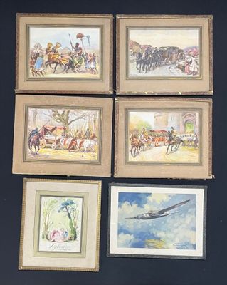 D'après Alphonse LALAUZE LOT de quatre reproductions en coul… - Photo 1